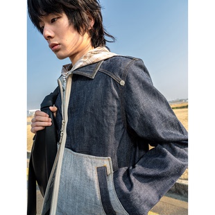 GOODBAI 拼接撞色口袋重工牛仔外套 916