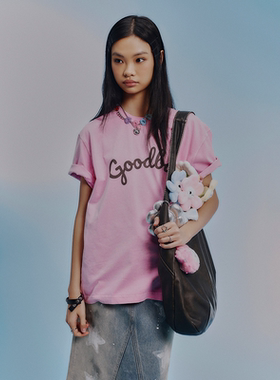 GOODBAI GOODEES 四叶草印花logo做旧水洗oversizeT恤