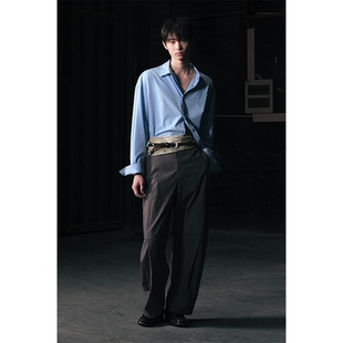 logo贴布绣翻领oversize衬衫 GOODBAI 916