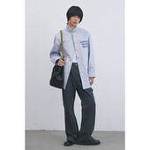 slogan刺绣条纹翻领加厚衬衫 GOODBAI 916 外套