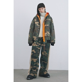 GOODBAI 直筒休闲裤 916 迷彩拼接仿羊驼绒刺绣工装