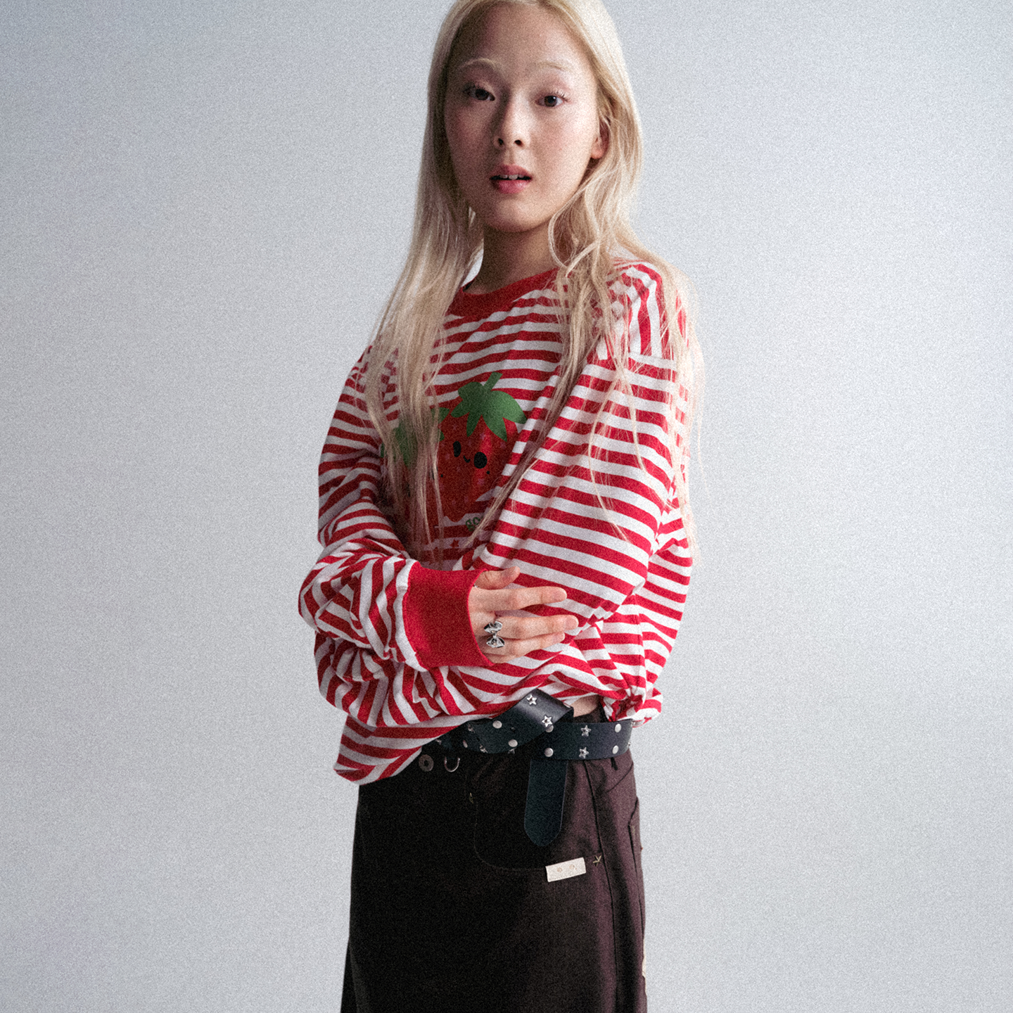 GOODBAI GOODEES 新款休闲趣味草莓印花条纹长袖T恤,男装,T恤,淘宝优惠券,粉丝福利购,淘宝优惠卷