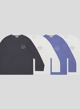 GOODBAI Nice to meet you 表情城市印花长袖T恤