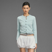 GOODBAI新款 上衣女 针织开衫 刺绣logo圆领修身 时尚