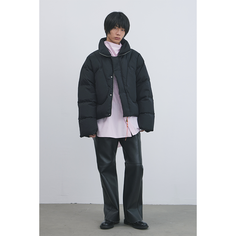 GOODBAI 916 不规则剪裁串珠穿绳拉链短款羽绒服