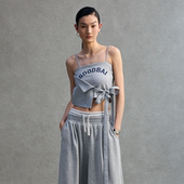 GOODBAI logo印花拼布绑带微弹吊带背心