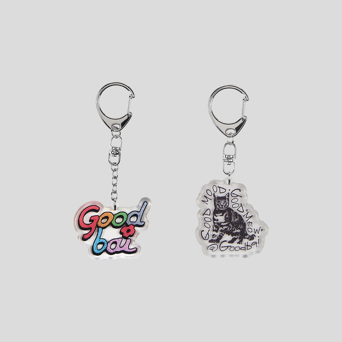 GOODBAI logo透明亚克力异形钥匙扣