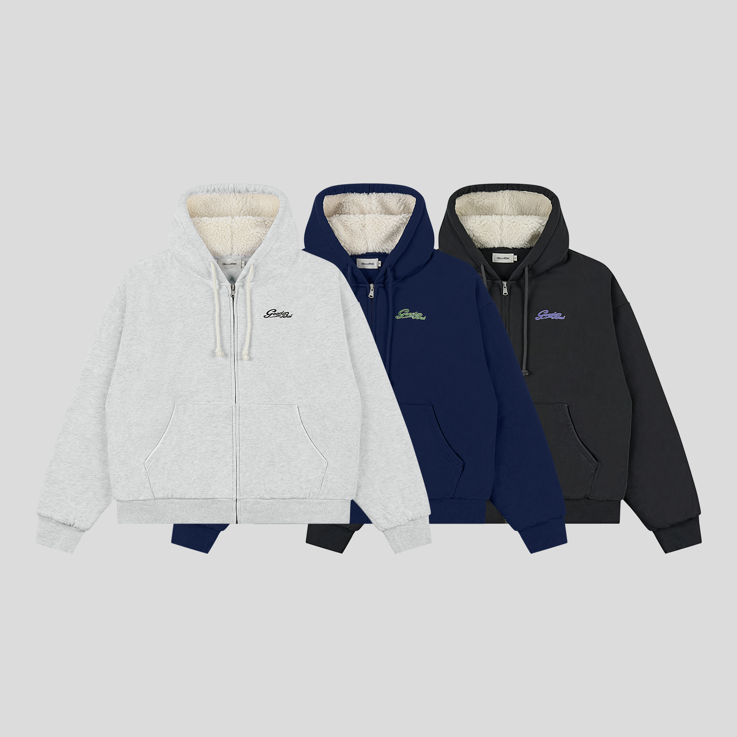 GOODBAI ‘RETRO LOGO’连帽卫衣夹克