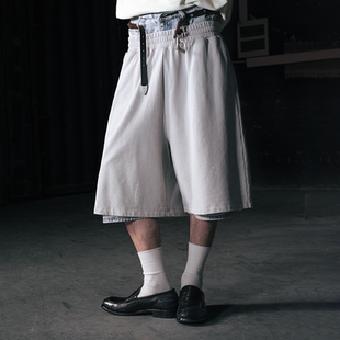 logo印花收腰泼墨宽松休闲短裤 GOODBAI 916