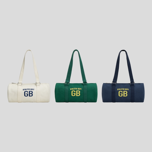 GOODBAI GB athletic logo撞色印花帆布竹筒包