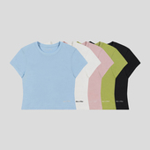 T恤 短款 GOODBAI logo刺绣基础修身