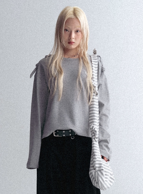 GOODBAI GOODEES 新款露肩蝴蝶结长袖T恤