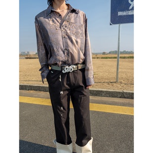 花卉条纹印花oversize衬衫 GOODBAI 916