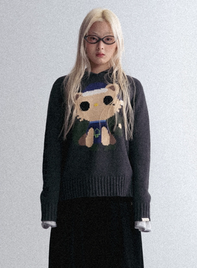 GOODBAI GOODEES 秋冬新款加厚机器小猫翻领毛衣