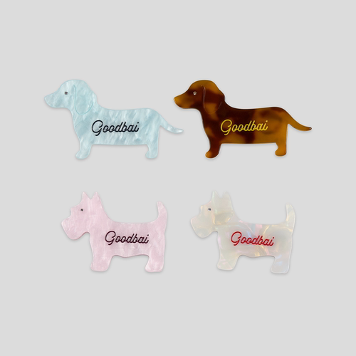 GOODBAI logo 西高地 腊肠狗狗发夹 多色可爱侧边夹头饰