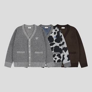 HAVE 后背印花毛织开衫 DAY GOOD GOODBAI