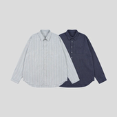 心形Have slogan印花翻领口袋宽松长袖 GOODBAI good Day 衬衫