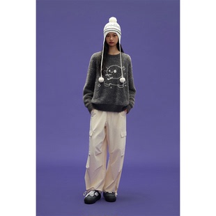 GOODEES提花玩具木马图案圆领oversize毛衣 GOODBAI