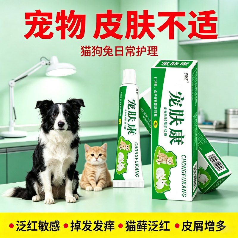 宠物皮肤喷剂猫狗通用外用草本止痒膏一键式解决皮肤不适