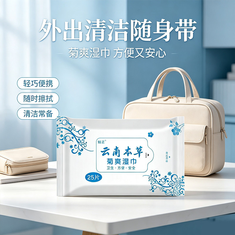 云南本草菊爽湿巾肛门专用肛门日常护理温和配方