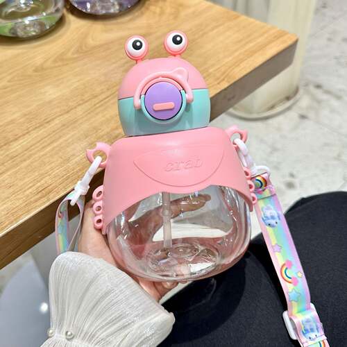 通可童爱卡塑料pg-03杯学生便携随吸管杯高手颜值弹跳盖大容量儿