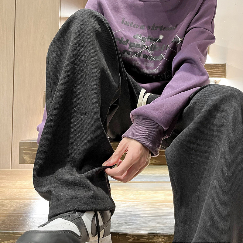 K121大量现货2026秋季新款直筒休闲裤男潮卡其大码系带裤子P40,男装休闲裤,电商A115