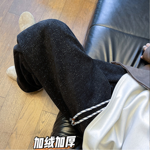 K1000 人字纹细闪满天星加绒加厚休闲裤男直筒裤1 特P30加绒P38图片