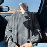 T04秋季鱼骨纹V领长袖T恤男潮大码松弛感打底衫特P18无差价，男装T恤，电商A115