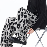 K186春季豹纹毛呢休闲裤男潮宽松大码柔软呢子保暖直筒裤P55，男装棉衣，电商A115