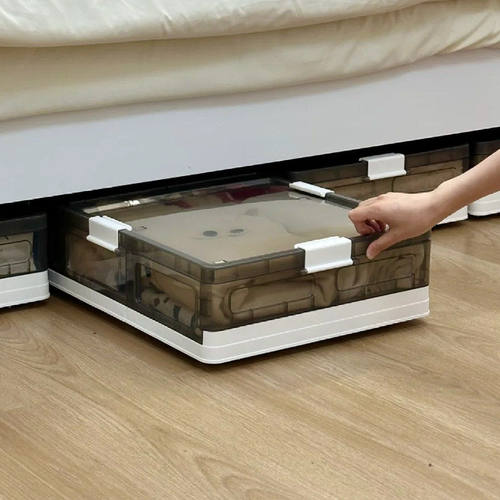 床底扁平收纳箱储物神器翻盖大容量衣物专用整理抽拉柜滚轮大箱子