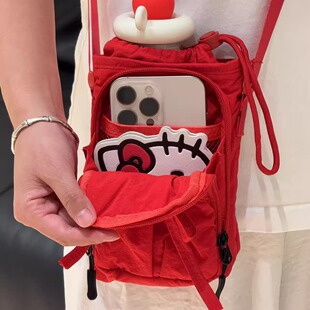 2025新款手机包女蝴蝶结户外运动轻便水壶包斜挎包水杯挎包小包包