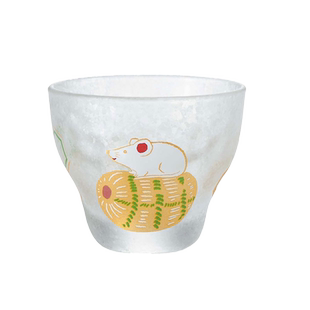 日本进口aderia石冢硝子十二生肖卡通日式清酒杯磨砂小茶杯烧酒杯