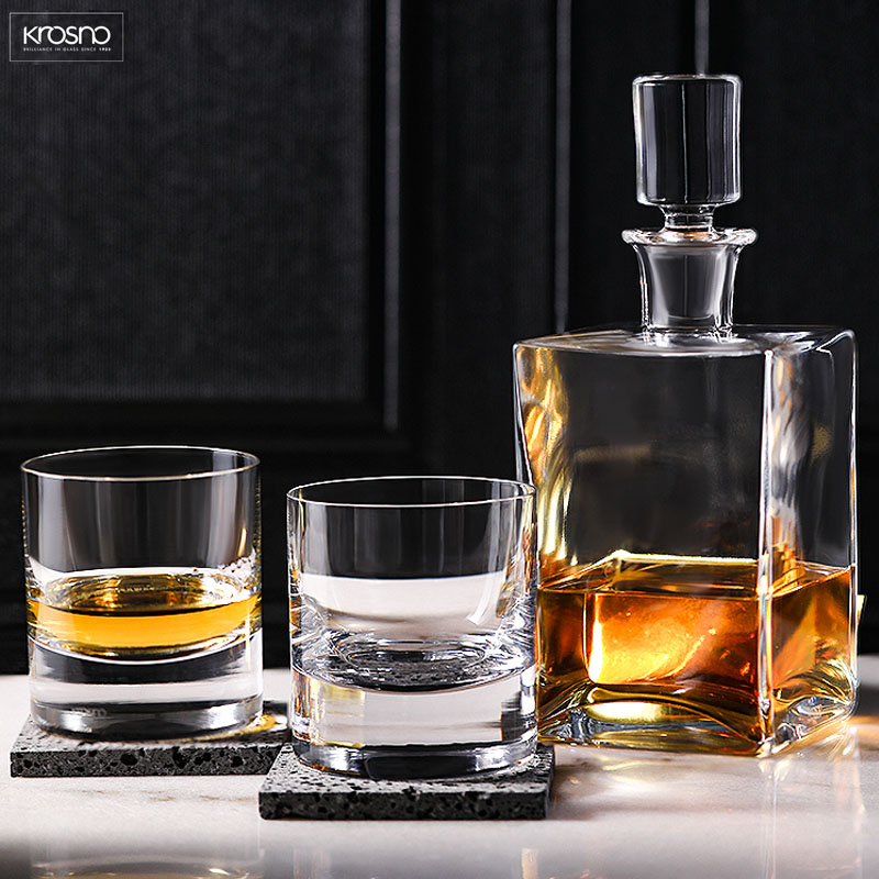 波兰进口Krosno手工水晶威士忌酒杯酒樽瓶北欧洋酒杯子酒具套装