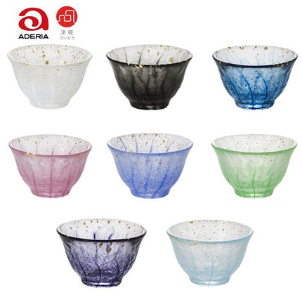 日本进口aderia清酒杯庄内彩色玻璃杯日式手工杯小酒杯家用小茶杯