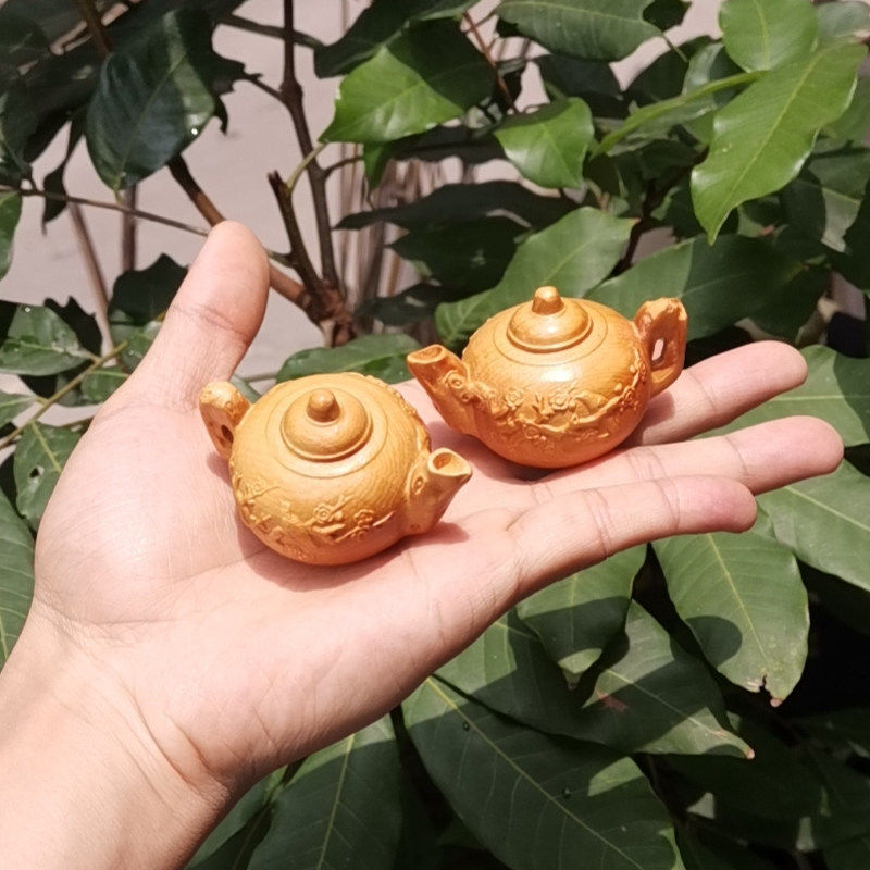 崖柏把把壶木雕手把件挂