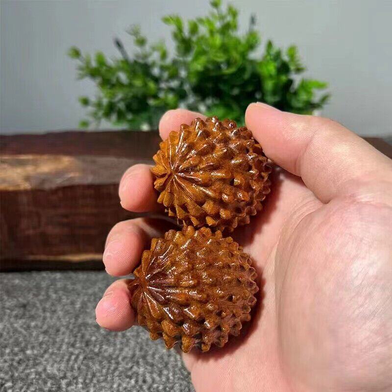 天然原木黄花梨木雕手球