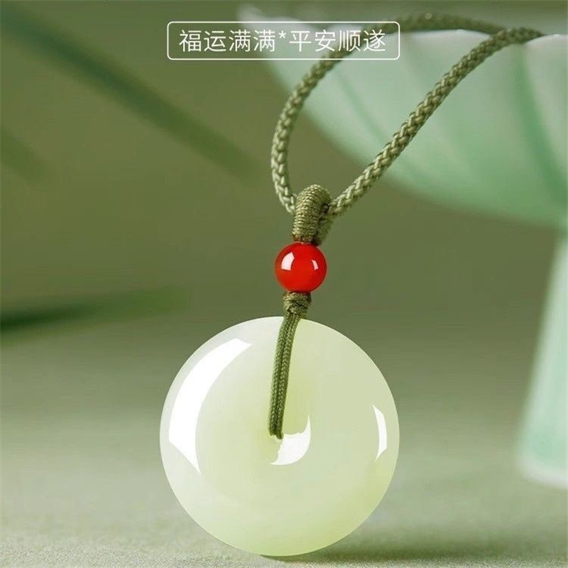 天然和田玉平安扣吊坠男