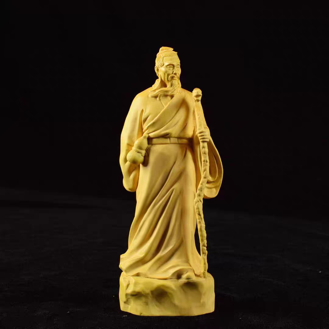 黄杨木雕孙思邈药王神像
