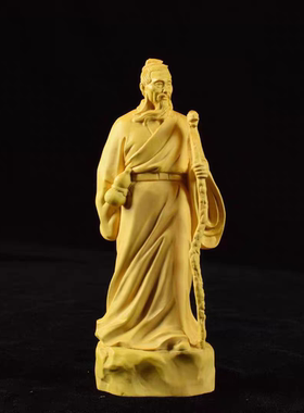黄杨木雕孙思邈药王神像