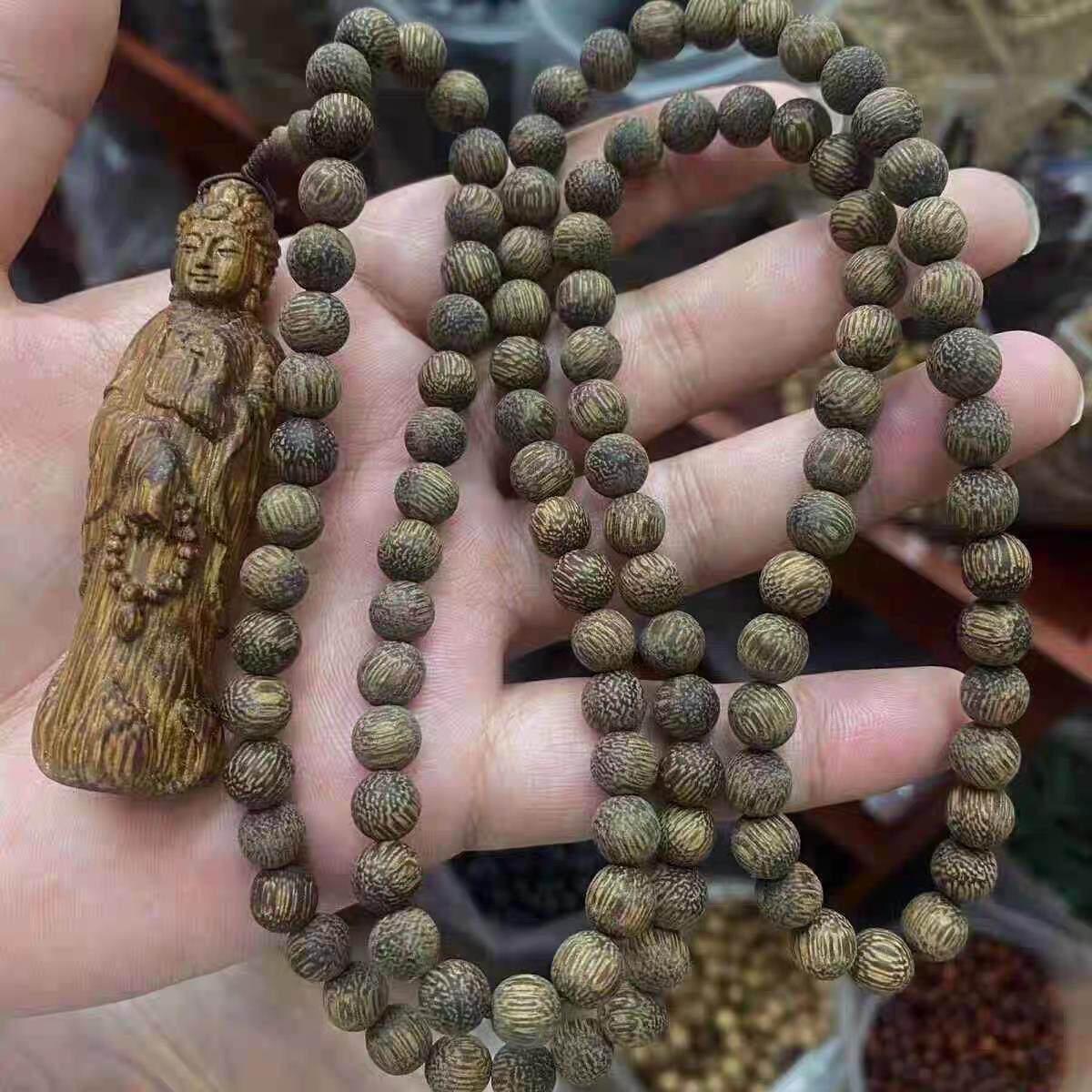 越南芽庄白奇楠沉香项链