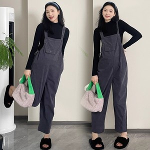 孕妇背带裤小个子秋冬套装2023新款时尚洋气宽松两件套孕妇秋装女