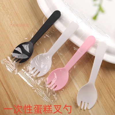 一次性加厚彩色叉勺独立包装