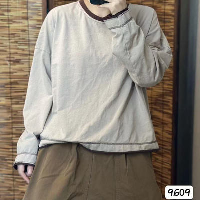 9609秋季新款纯棉长袖T恤