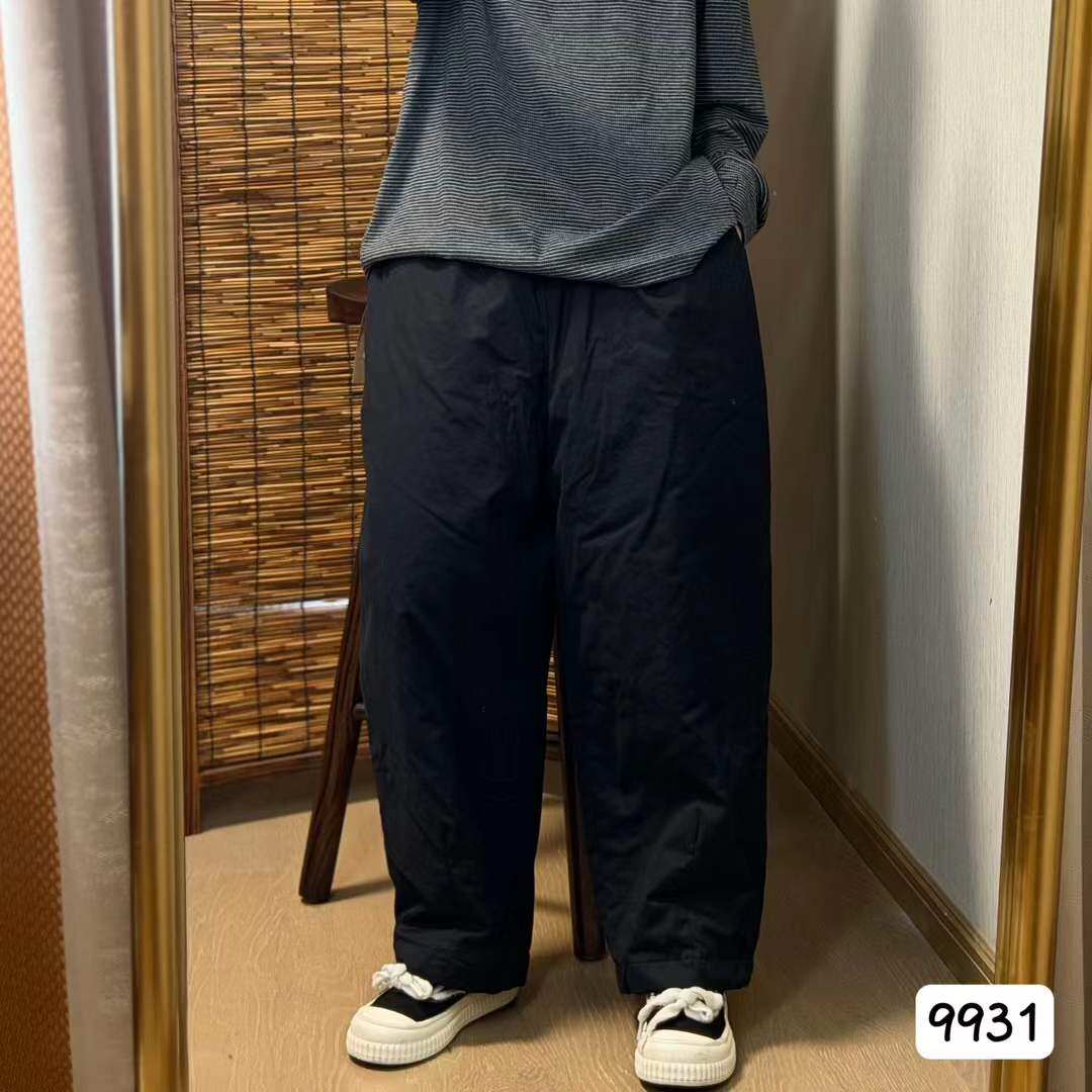 冬季简约中性风宽松棉裤女