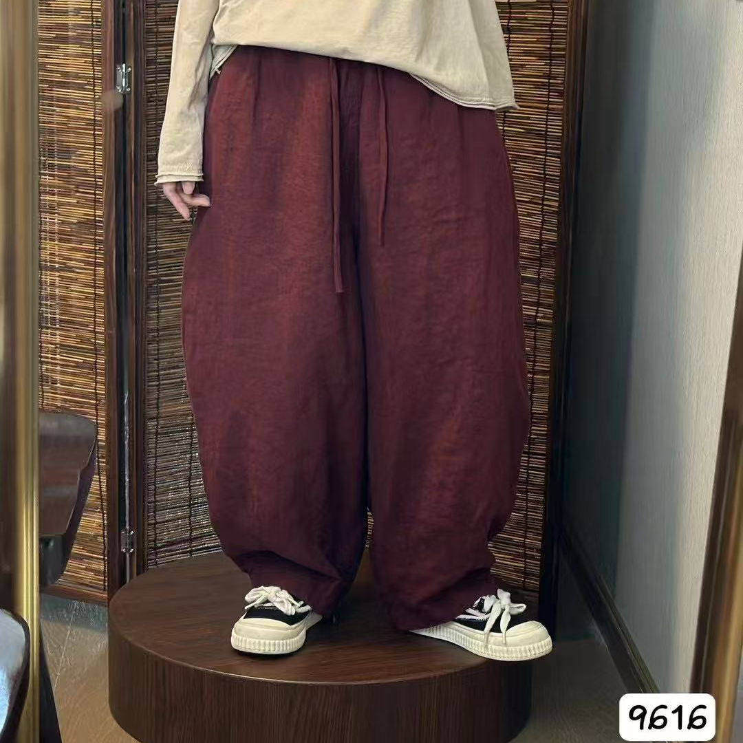 女士双层百搭宽松显瘦休闲裤