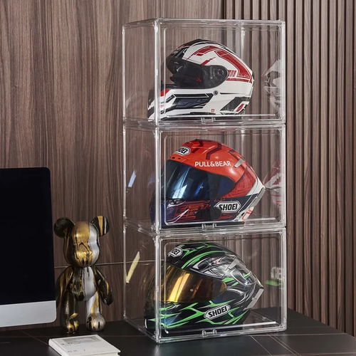 二次元手办收纳箱机车头盔展示架