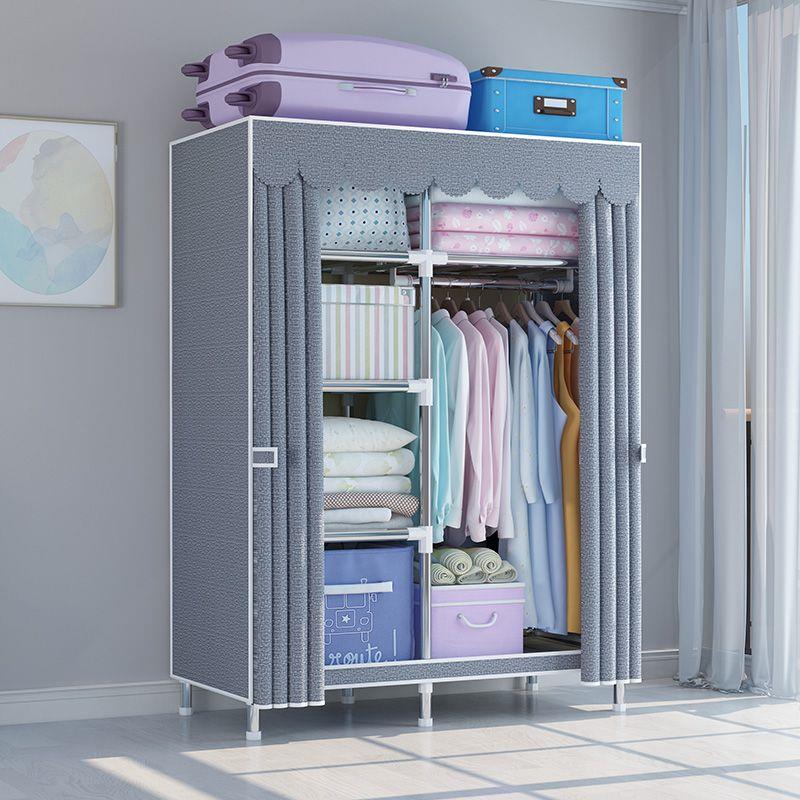 简易布衣柜出租屋钢管加粗衣橱家用卧室宿舍收纳柜