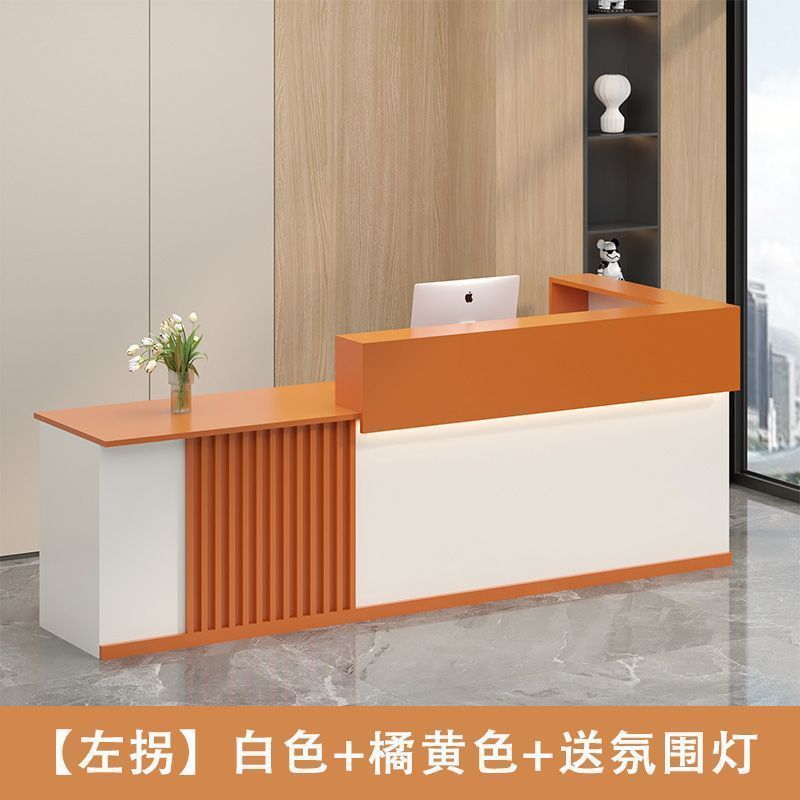 吧台展示柜一体收银台餐饮店前台接待台饭店收银台酒店商用迎宾台图片