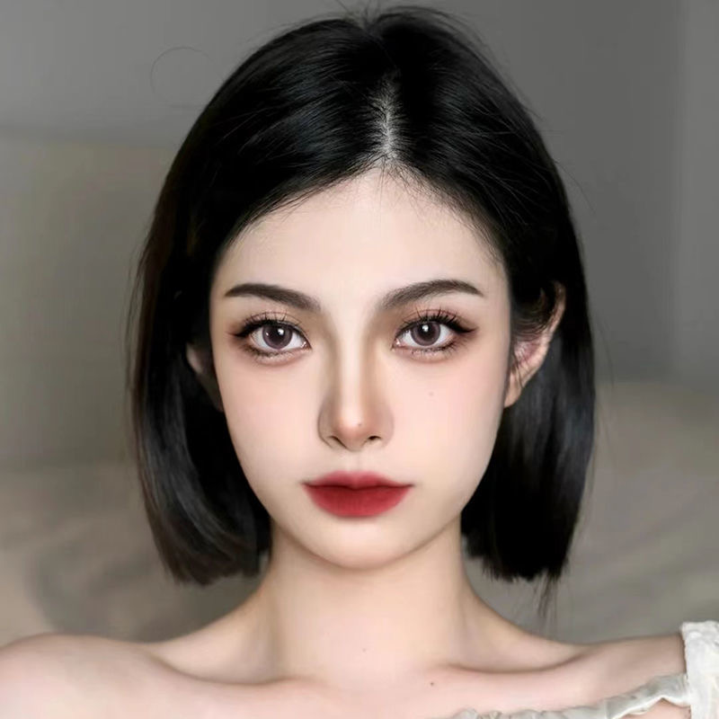 佐薇兰假发女网红气质日常新款八字刘海bobo短发自然逼真全头套式