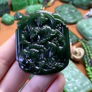 碧玉普贤吊坠